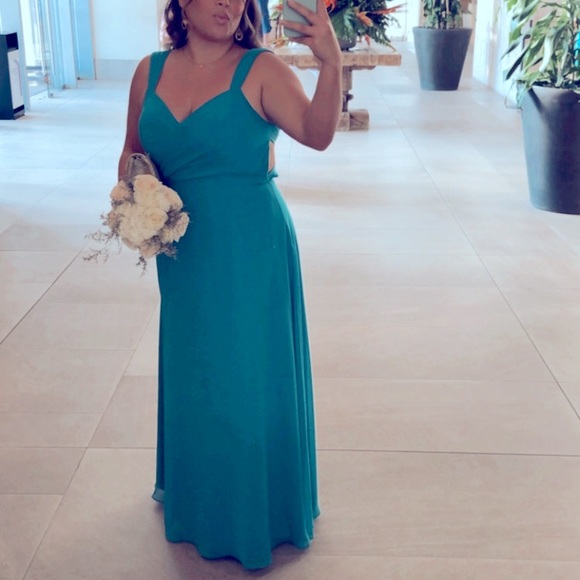 Azazie Nahrin Dress Size 10 Jade Color - Picture 1 of 2